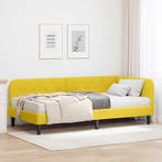 vidaXL Hoek Bed Frame Geel 90 x 190 cm Fluweel, Verzenden, Nieuw