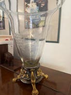 Christofle - Vaas - Glas - Antiek zeldzaam Christofle, Antiquités & Art