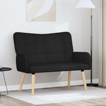 vidaXL 2-Zits Sofa Zwart 115 x 61 x 87 cm Stof, Verzenden, Nieuw