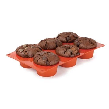 Bakvorm siliconen | Cap. 6 muffins | 175x300x40(h)mm Pavoni, Verzenden