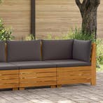 vidaXL Tuin loungeset met kussen 2 Stuk Bruin Massief Acacia, Verzenden, Nieuw