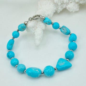 Turquoise - Zilver - Armband - TURCHESE ARIZONA, Nieuw