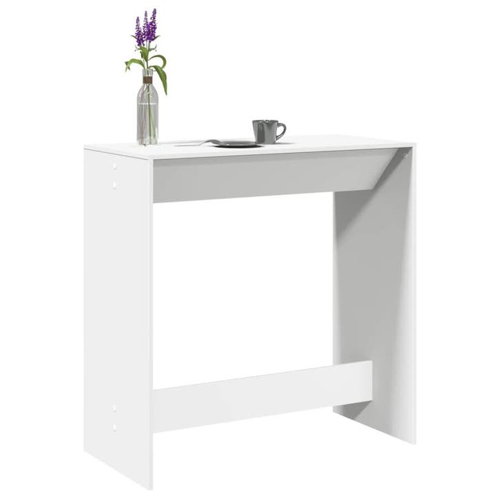 vidaXL Bartafel 102x50x103,5 cm bewerkt hout wit, Huis en Inrichting, Tafels | Eettafels, Nieuw, Verzenden