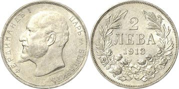 2 Lewa 1913, Bulgarien Ferdinand I 1887-1918, Verzenden, België