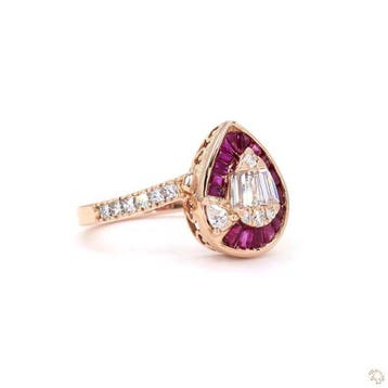 Ring - 18 karaat Roségoud - 1.20ct. tw. Diamant (Natuurlijk), Nieuw