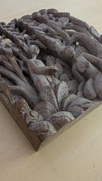 Paneel - Hout - 3D Bali wandkunst, Antiek en Kunst, Kunst | Niet-Westerse kunst