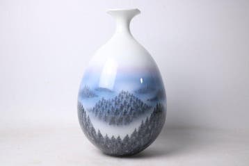 Vaas - Porselein - Japan - Zonopganglandschap, Antiek en Kunst