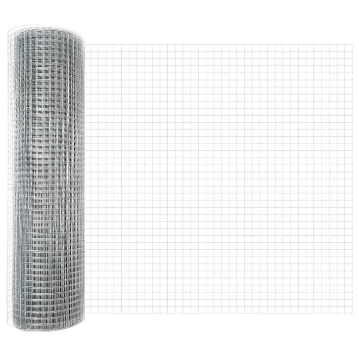 vidaXL Gelast draadhek Zilver, Tuin en Terras, Tuinhekken en Hekwerk, Nieuw, Verzenden
