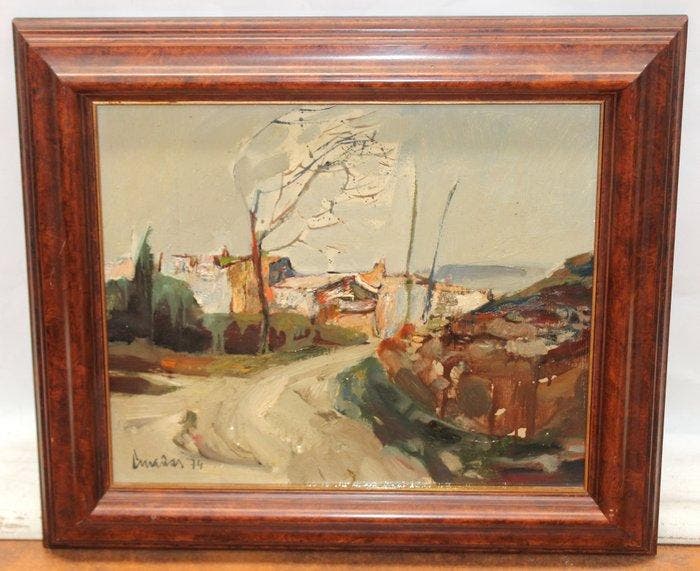 Josep Cruañas Fagés (1942) - Paisaje de Garriguella, Antiek en Kunst, Kunst | Schilderijen | Klassiek