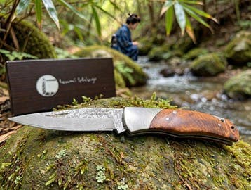 Izumi Ichiago - Tafelmes - Red Hawk Damascus zakmes - Japans