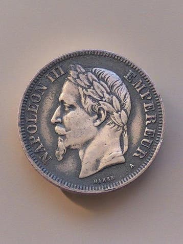 Frankrijk. Napoléon III. 2 Francs 1870-A, Paris (Zonder, Postzegels en Munten, Munten | Europa | Niet-Euromunten