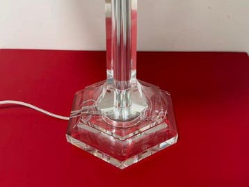Lampe de table - Cristal, tissu, métal chromé - Lampe de, Huis en Inrichting, Nieuw