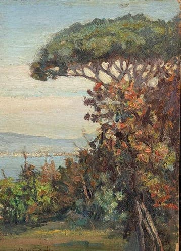 Cesare Bentivoglio (1868-1952) - Paesaggio Ligure