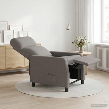 vidaXL Recliner Taupe Stof, Verzenden, Nieuw