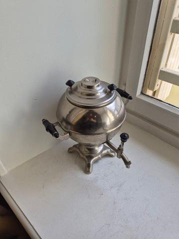 Samovar - Verzilverd metaal, Antiek en Kunst
