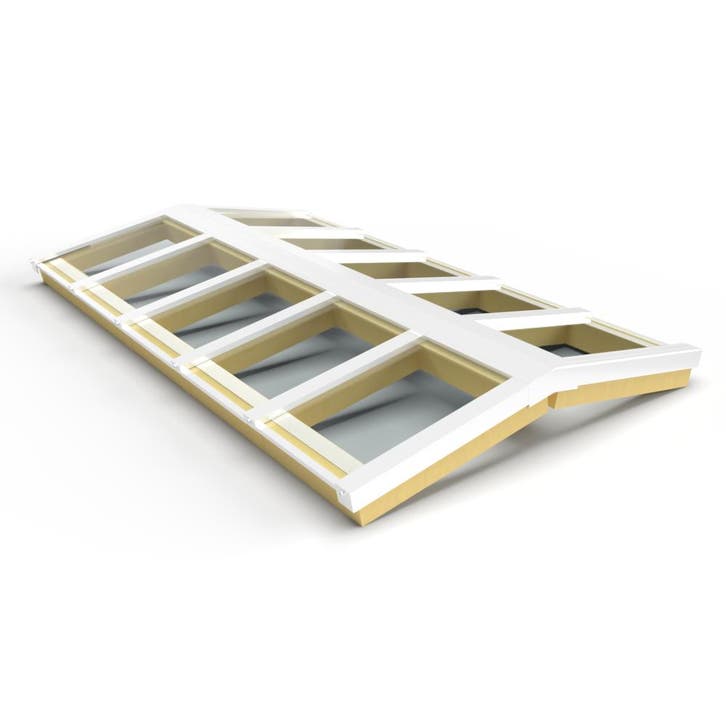 Zelfbouw lichtstraat 10 vak zadeldak 4420x2100mm-Wit gelijke, Doe-het-zelf en Bouw, Dakpannen en Dakbedekking, Nieuw, Verzenden