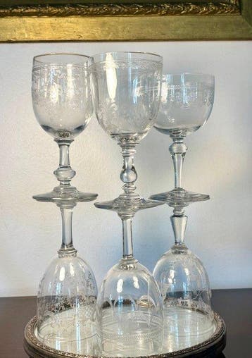 Baccarat - Champagneglas (6) - Kristal, Antiek en Kunst