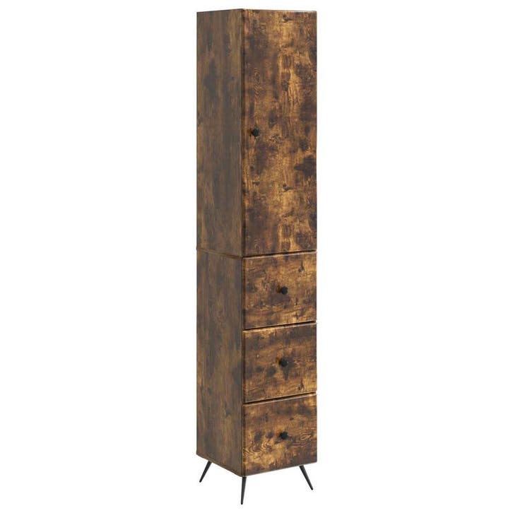 vidaXL Kast Set 2 pcs Gerookt eiken 34,5 x 34,5 x 90 cm, Huis en Inrichting, Kasten | Overige, Nieuw, Verzenden