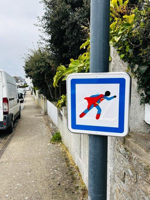 eR. B - Street Superman, Antiek en Kunst, Kunst | Schilderijen | Modern