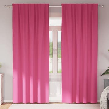 vidaXL Blackout Gordijnen met Ringen 2 st Felroze 260 x 140, Verzenden, Nieuw