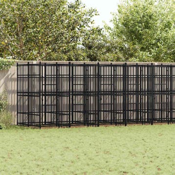 vidaXL Hondenkennel 16,59 m² staal, Verzenden