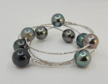 Armband - 18 karaat Witgoud, 10,5×12 mm Pauwengroene, Nieuw
