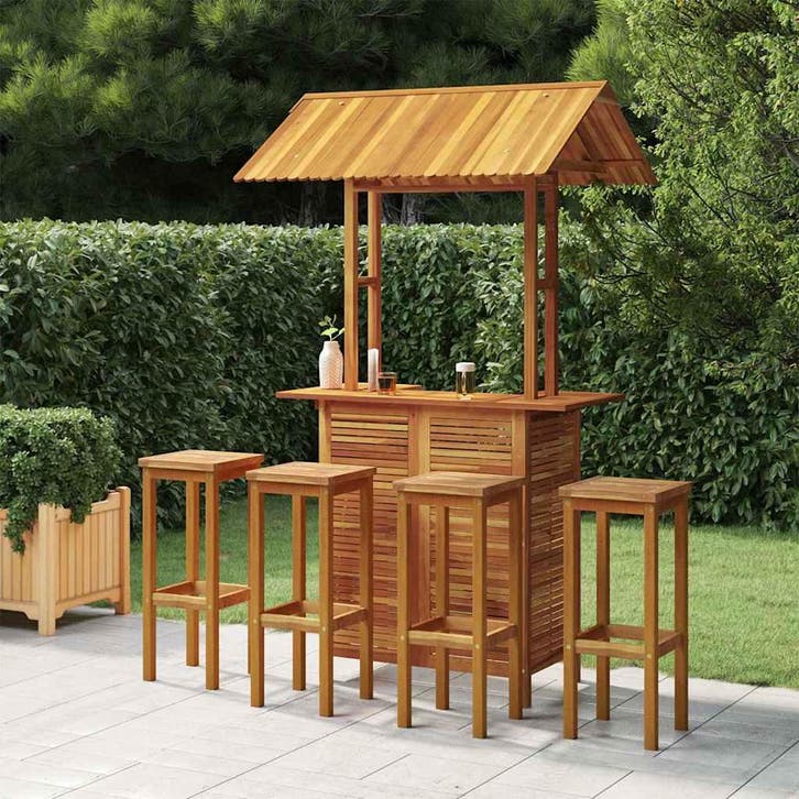 vidaXL 5-delige Tuinbarset massief acaciahout, Jardin & Terrasse, Ensembles de jardin, Envoi