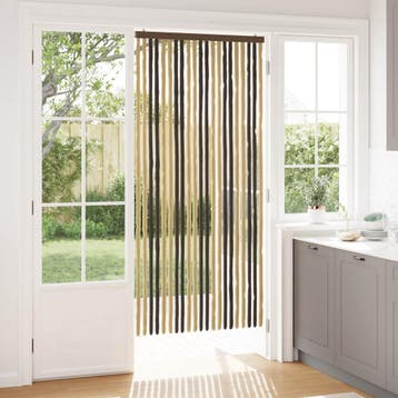 vidaXL Insecten Gordijn Chenille Donkerbruin en Beige 90 x, Verzenden, Nieuw