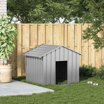 vidaXL Hondenhok met dak 131x101x102 cm gegalvaniseerd staal, Verzenden