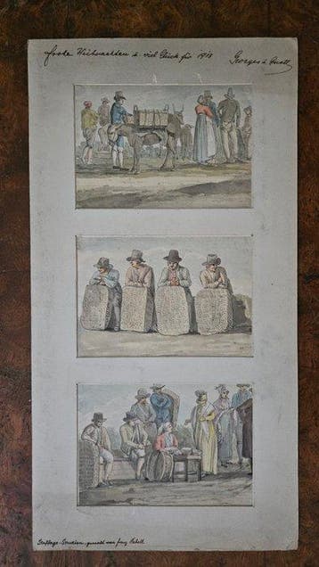 Franz Kobell (1749-1822), zugeschrieben - 3 Staffage-Studien