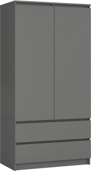 kledingkast Antraciet 90 cm 2 lades (Kledingkasten), Verzenden