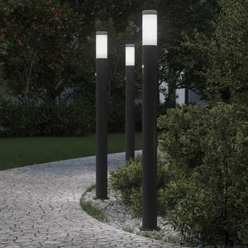vidaXL Bolderverlichting met sensor 3 stuks 110 cm RVS IP44, Verzenden