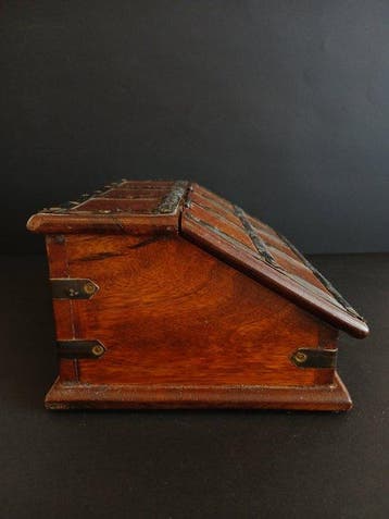 Doos - Hout, Messing - Geen reserveprijs!
