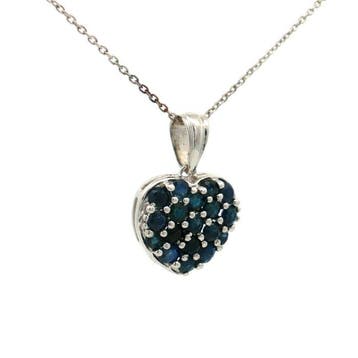 Zonder minimumprijs - Hanger Zilver - 2.12ct. tw. Saffier -, Handtassen en Accessoires, Antieke sieraden