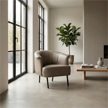 Leren fauteuil Embrace, Eigentijds, Klassiek, Modern, Romantisch, Nieuw, Ophalen of Verzenden, 75 tot 100 cm