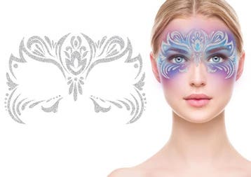 Gezicht Stickers Zilver Glitters, Verzenden