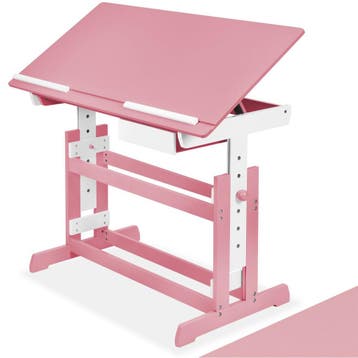 Bureau in hoogte verstelbaar 109x55x63-94cm - roze, Verzenden