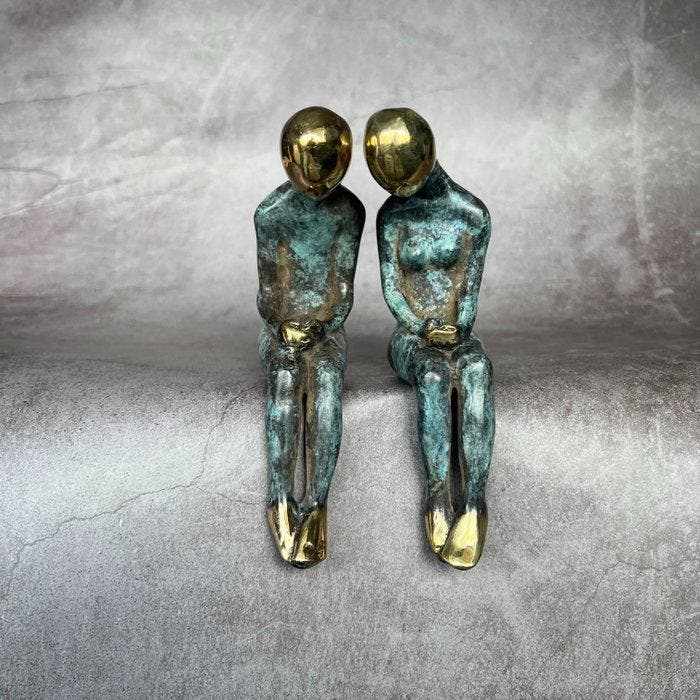 Sculpture, Sooka Interior - Bronze sitting couple -, Antiquités & Art, Art | Objets design