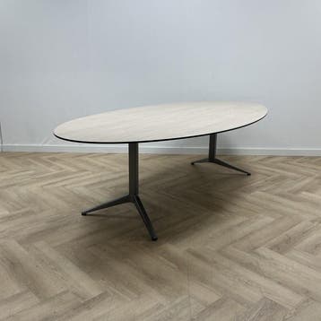 ovale vergadertafel 260x130 cm, midden eiken - grijs, Zakelijke goederen, Kantoor en Winkelinrichting | Kantoormeubilair en Inrichting