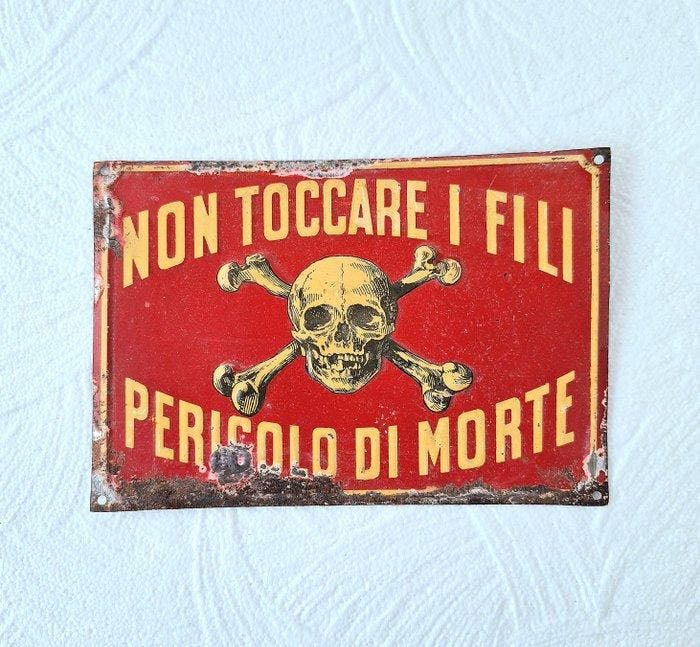 Elektrisch gevaar - Emaille bord - Metaal, Antiek en Kunst, Antiek | Wandborden en Tegels