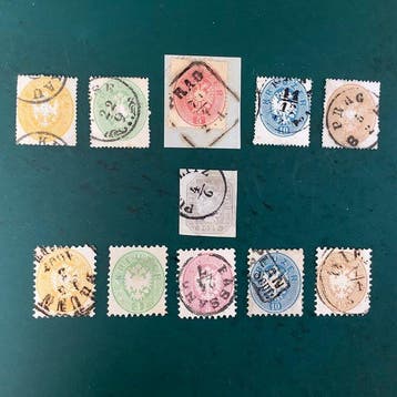 Oostenrijk 1863 - Volledige jaargang - Michel 24/34, Postzegels en Munten, Gestempeld
