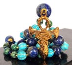 Lapis lazuli, Turkoois en Howliet - Ketting - Goddelijk en, Antiek en Kunst