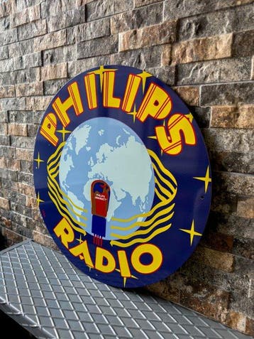 Philips Radioreclamebord Vintage – XL, 50 cm –, Antiek en Kunst