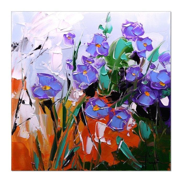 Olivier Pfleger - Mandrafina  Fleurs violettes, Antiquités & Art, Art | Objets design