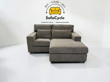 Compacte hoekzetel grijs in stof, hoek R – overstock, Verzenden, Nieuw