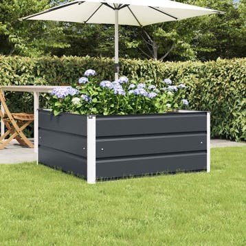 vidaXL Plantenbak Antraciet 100 x 100 x 45 cm Staal, Verzenden, Nieuw