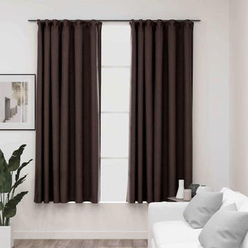 vidaXL Gordijnen linnen-look verduisterend haken 2 st, Huis en Inrichting, Verzenden, Nieuw