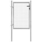 vidaXL Tuinpoort gegalvaniseerd staal 100x100 cm zilver, Verzenden