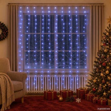 vidaXL Lichtsnoergordijn met 300 LEDs en 8 functies 3x3 m, Verzenden, Nieuw