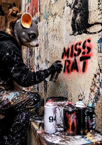 MISS RAT (1981) - MISS RAT WALL - BANKSY TRIBUTE